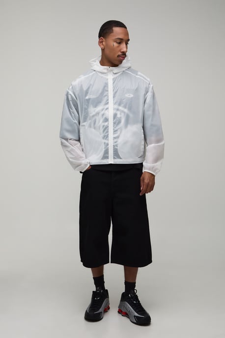 Oversized Translucent Ripstop Sports Cagoule - Image 4