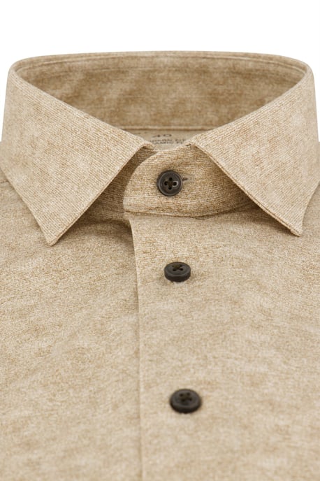 Olymp business overhemd 24/7 modern fit beige geprint katoen - Image 2