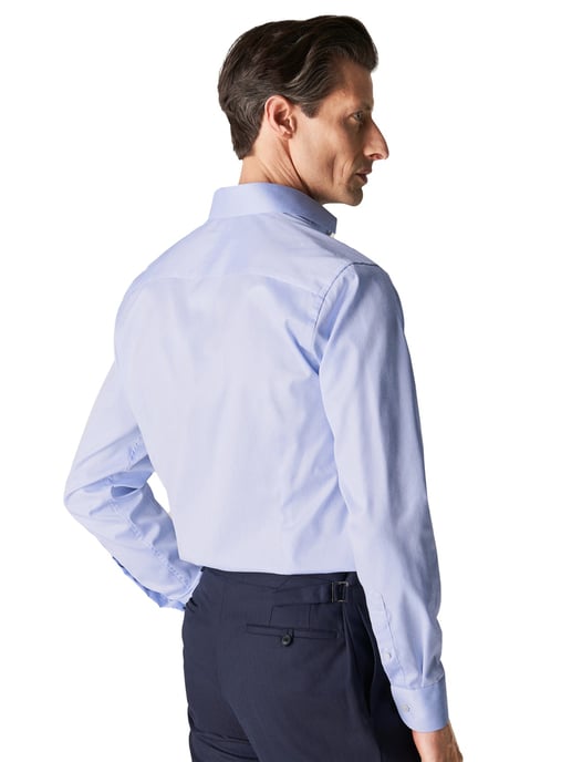 Katoenen Eton overhemd effen lichtblauw slim fit - Image 2