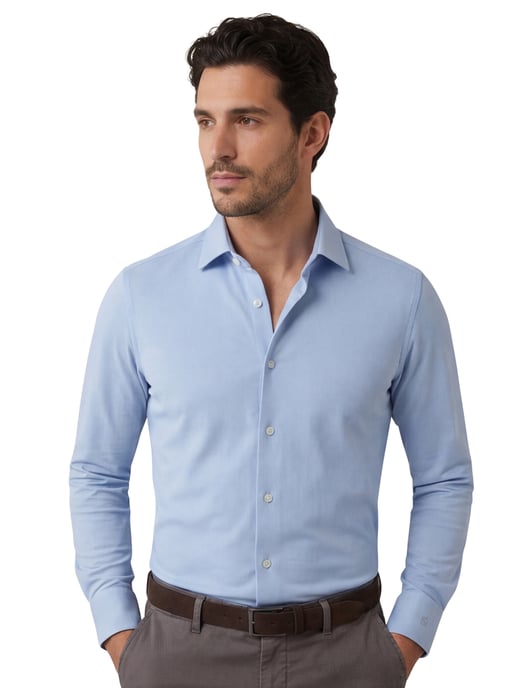 business overhemd Olymp Luxor 24/7 modern fit lichtblauw jersey - Image 1