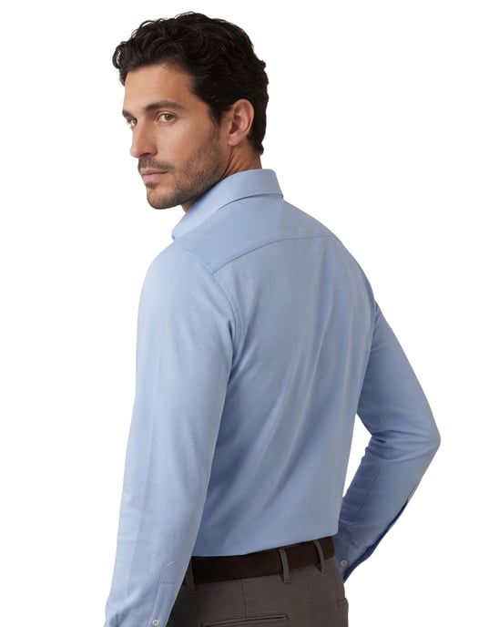business overhemd Olymp Luxor 24/7 modern fit lichtblauw jersey - Image 2