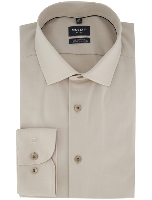 Zakelijk overhemd Olymp Luxor 24/7 modern fit beige - Image 2