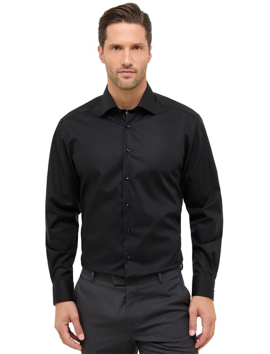Eterna overhemd zwart normale fit effen - Image 1
