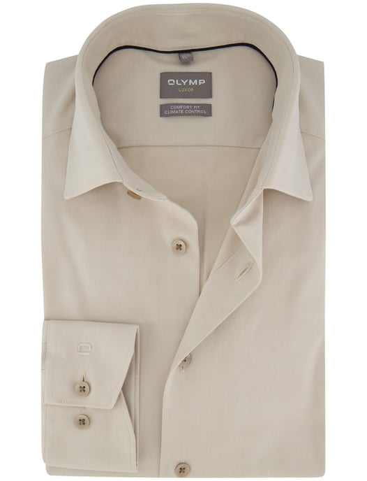 Overhemd Olymp beige wijde fit sem-wide spread boord - Image 1
