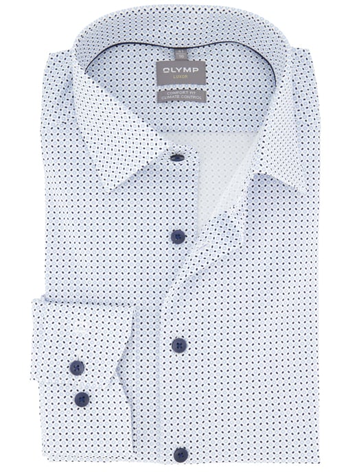 Overhemd Olymp Luxor blauw geprint strijkvrij - Image 1