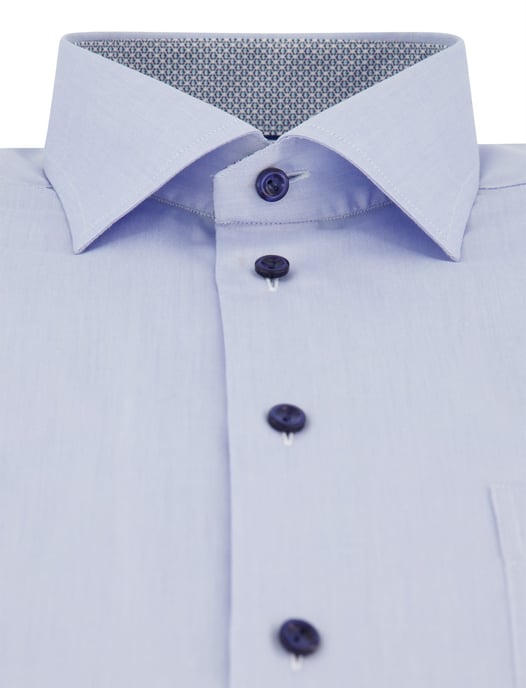 Eton Classic Fit lichtblauw gemêleerd overhemd - Image 3