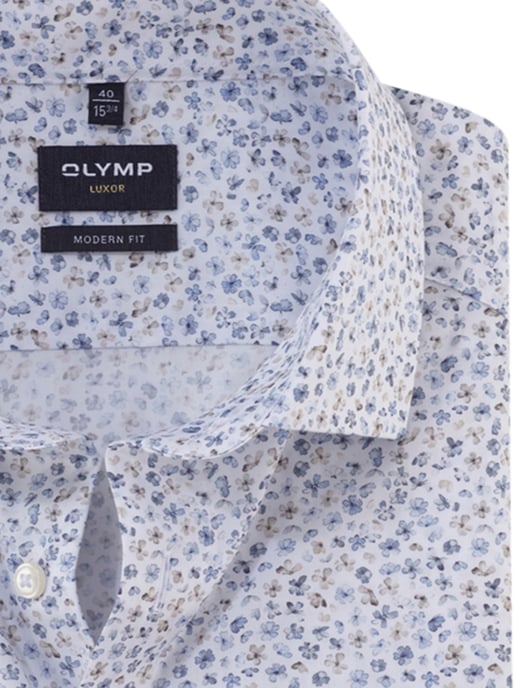charmant lichtblauw geprint Olymp overhemd Modern Fit - Image 2