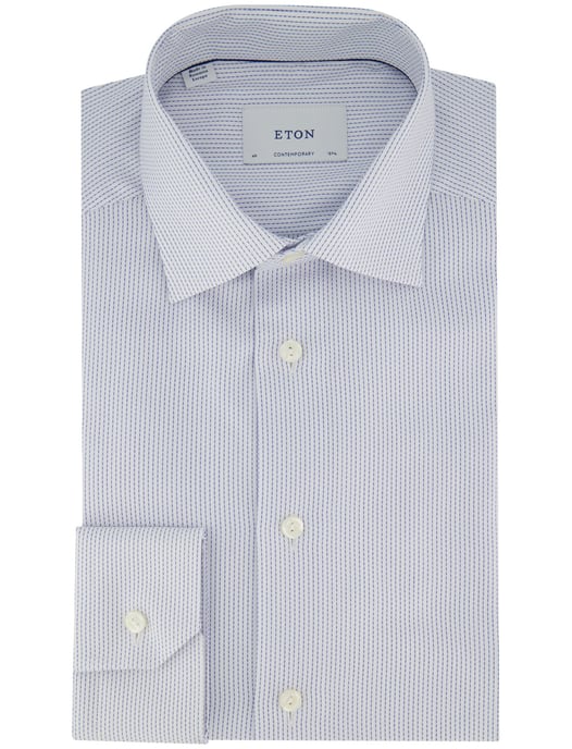 overhemd Eton wit lichtblauw Contemporary Fit semi-wide spread - Image 2