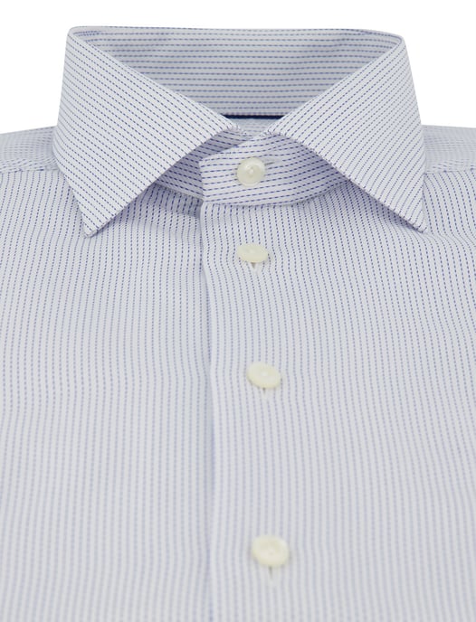 overhemd Eton wit lichtblauw Contemporary Fit semi-wide spread - Image 3