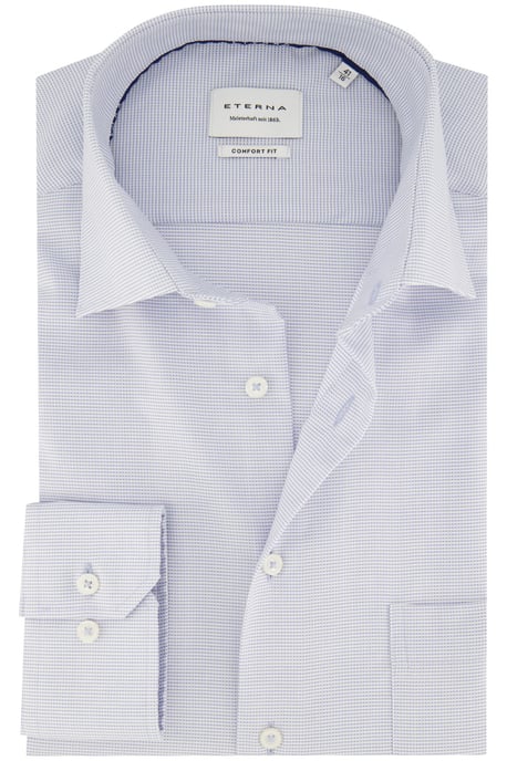 Eterna Comfort Fit overhemd lichtblauw geprint - Image 1
