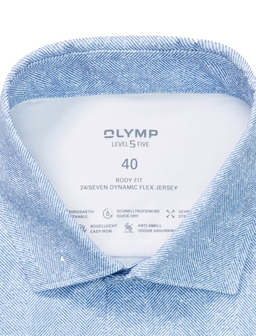 Jersey level five body fit Olymp overhemd lichtblauw - Image 2