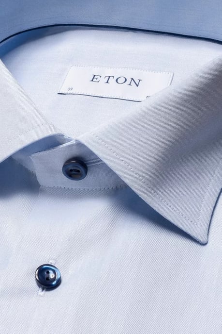 Lichtblauw Eton overhemd signature twill katoen contemporary twill - Image 2