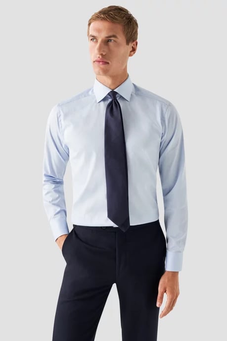 Lichtblauw Eton overhemd signature twill katoen contemporary twill - Image 3