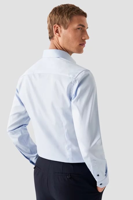 Lichtblauw Eton overhemd signature twill katoen contemporary twill - Image 4