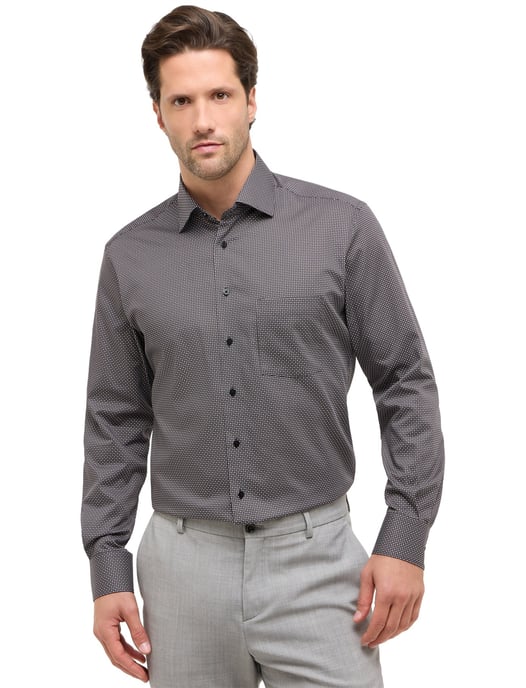 Eterna overhemd grijze print Modern Fit - Image 1