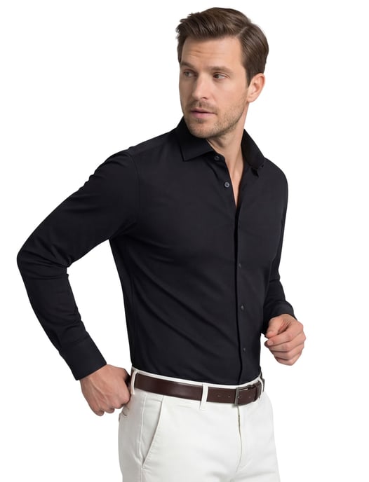 Olymp level five overhemd zwart jersey - Image 2
