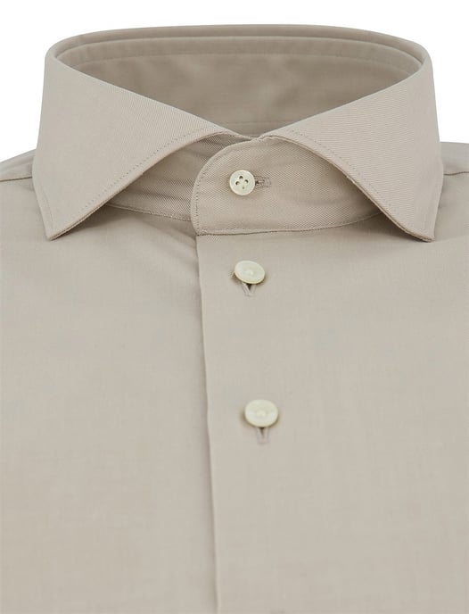 Beige katoenen Profuomo Slim Fit overhemd strijkvrij - Image 3