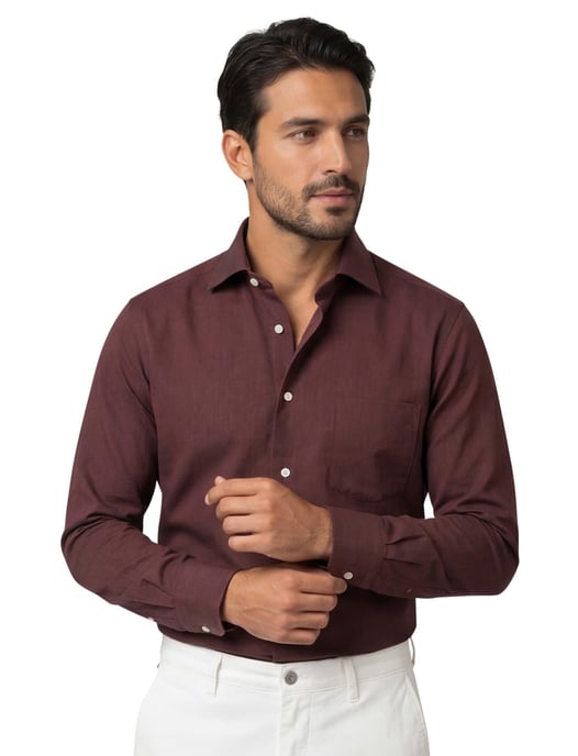 Eton classic fit overhemd katoen bordeaux - Image 1