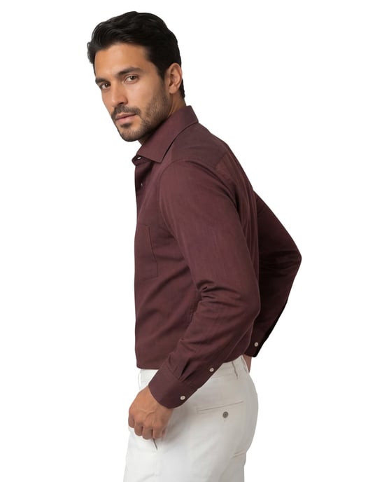 Eton classic fit overhemd katoen bordeaux - Image 2