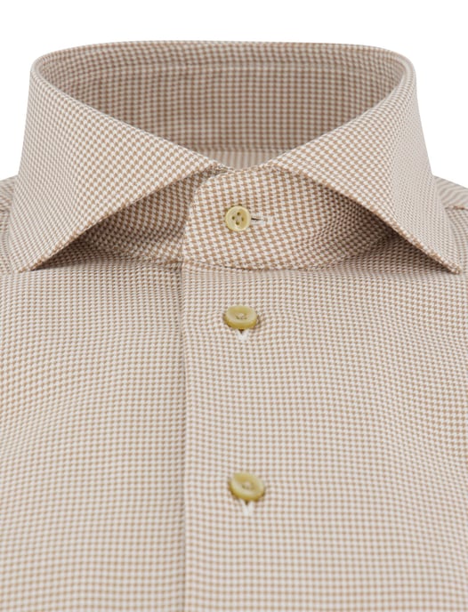 Beige strijkvrij overhemd slim fit Michaelis geruit - Image 3