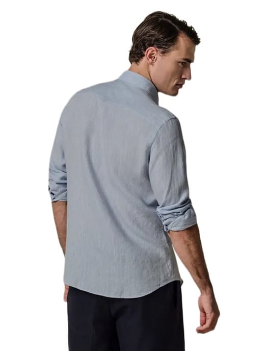 Lichtblauwe linnen overhemd Profuomo Slim Fit - Image 2