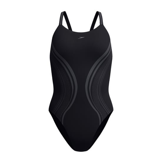 Speedo Womens/Ladies Active Printed One Piece Swimsuit (Black) - Image 1