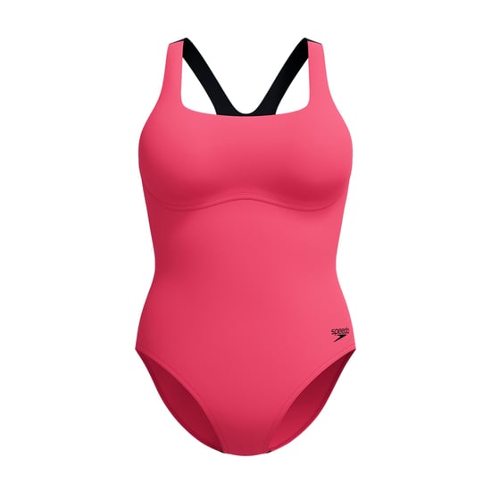 Speedo Womens/Ladies Zip Racer One Piece Swimsuit (Dark Pink) - Image 1