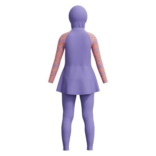 Speedo Girls Modesty Long-Sleeved Three-Piece Swimsuit (Purple/Orange) - Image 2