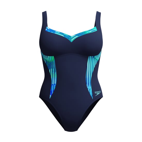 Speedo Womens/Ladies Lunaelustre Printed Shaping One Piece Swimsuit (Turquoise) - Image 2