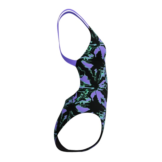 Speedo Womens/Ladies Abstract Leaderback One Piece Swimsuit (Black/Purple) - Image 3