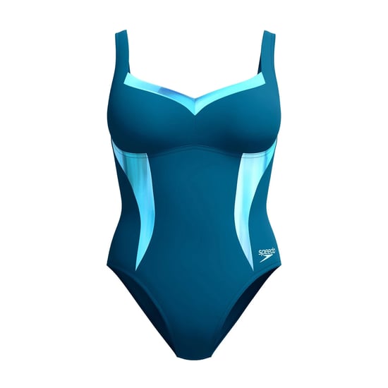 Speedo Womens/Ladies Lunaelustre Printed Shaping One Piece Swimsuit (Green) - Image 2