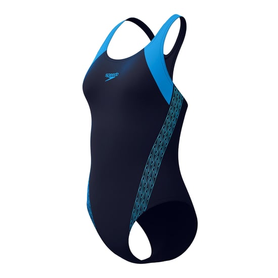 Speedo Womens/Ladies Placement Laneback One Piece Swimsuit (Blue) - Image 3