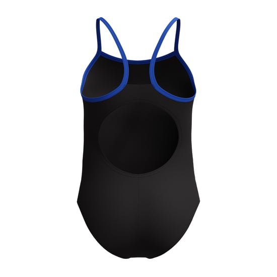 Speedo Girls Placement Thin Strap One Piece Swimsuit (Black) - Image 2