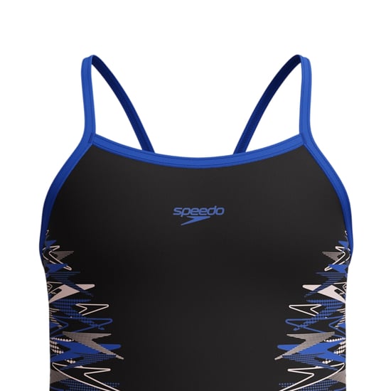 Speedo Girls Placement Thin Strap One Piece Swimsuit (Black) - Image 3