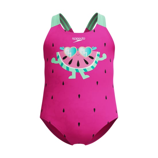 Speedo Girls Watermelon One Piece Swimsuit (Pink/Green) - Image 1