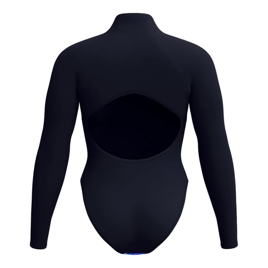 Speedo Dames Glow Gevoerde Lange Mouw Badpak (Zwart/Blauw) - Image 2