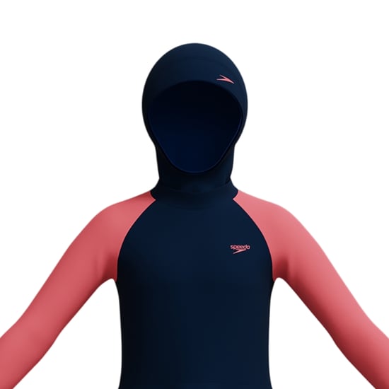 Speedo Girls Modesty Three-Piece Swimsuit (Coral/Navy) - Image 3