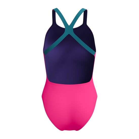 Speedo Eendelig zwempak voor dames met effen kleur en Powerback-techniek (Roze) - Image 3