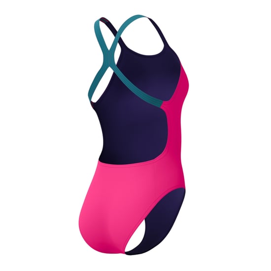 Speedo Eendelig zwempak voor dames met effen kleur en Powerback-techniek (Roze) - Image 4
