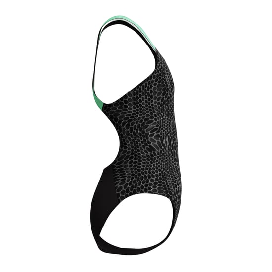 Speedo Girls Snake Print Powerback One Piece Swimsuit (Black/Green) - Image 3