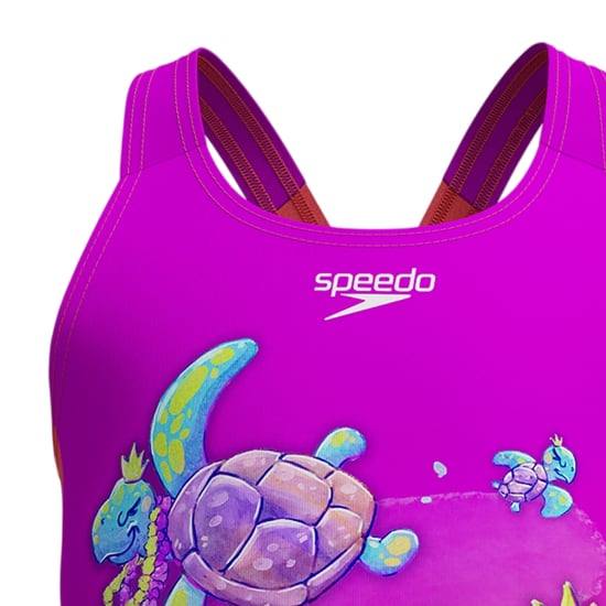 Speedo Girls Digital Print One Piece Swimsuit (Purple) - Image 3