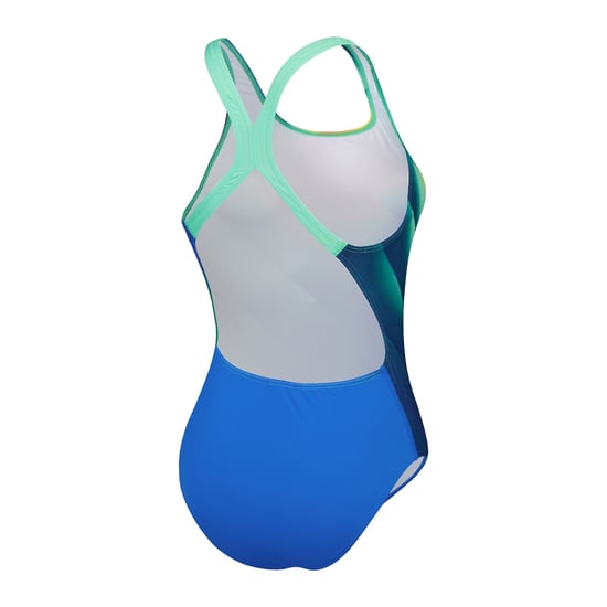 Speedo Womens/Ladies Placement Digital Powerback One Piece Swimsuit (Blue/Green/Yellow) - Image 2