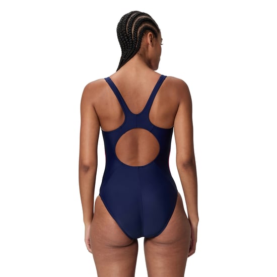 Speedo Womens/Ladies Splice 2.0 Colour Block One Piece Swimsuit (Navy/Pink) - Image 4