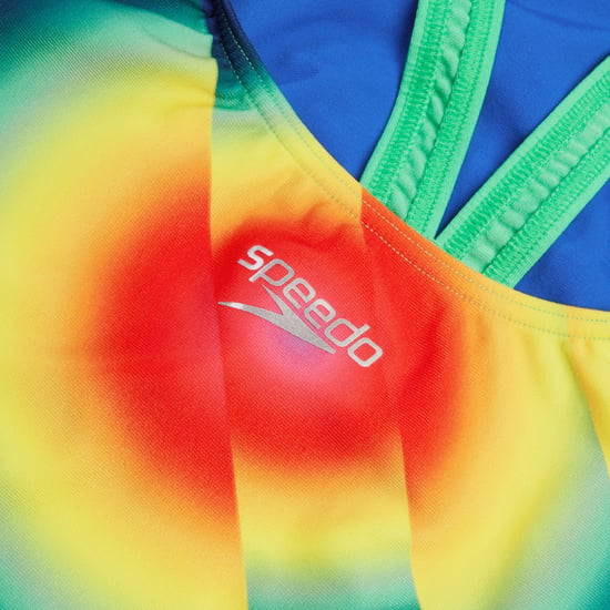 Speedo Womens/Ladies Placement Digital Powerback One Piece Swimsuit (Blue/Green/Yellow) - Image 3