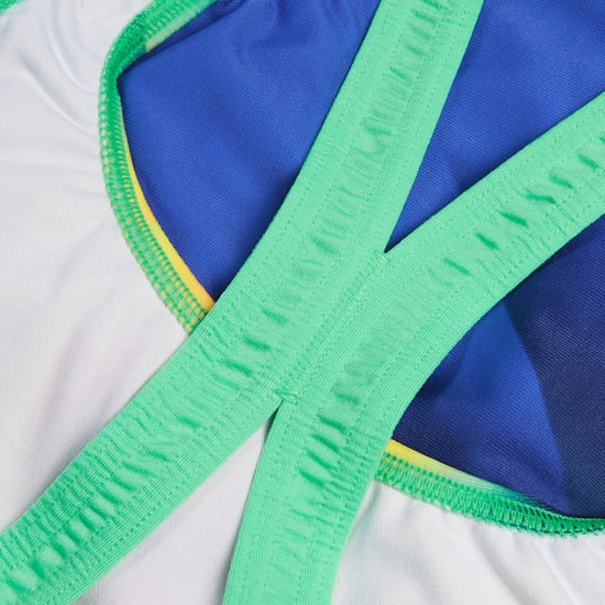 Speedo Womens/Ladies Placement Digital Powerback One Piece Swimsuit (Blue/Green/Yellow) - Image 4