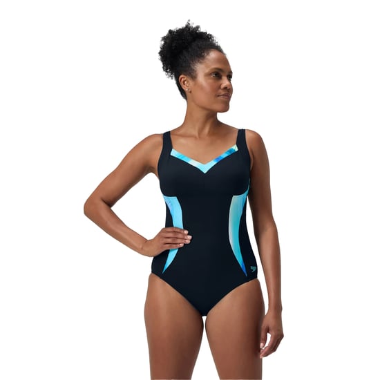 Speedo Womens/Ladies Lunaelustre Printed Shaping One Piece Swimsuit (Navy) - Image 4