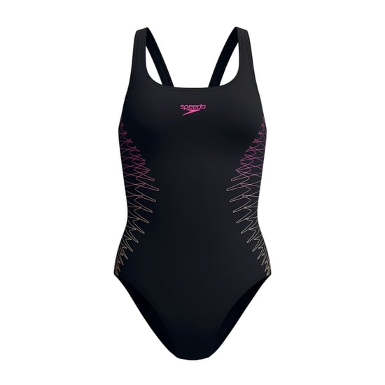 Speedo Womens/Ladies Placement Muscleback One Piece Swimsuit (Black) - Image 2