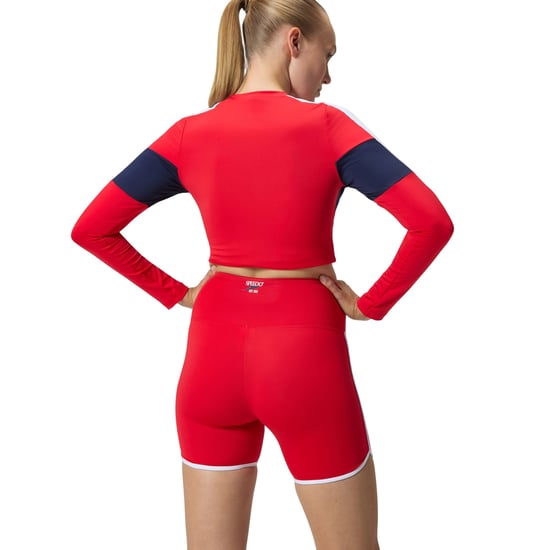 Speedo Womens/Ladies Solid Bound Swim Shorts (Red) - Image 2