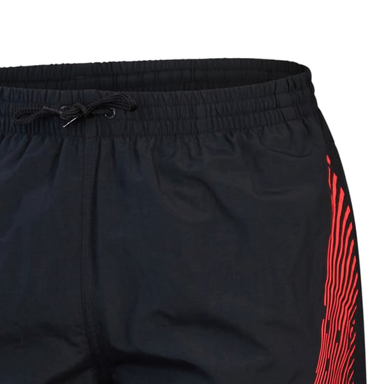 Speedo Mens Medley Cut Line Logo Swim Shorts (Black/Red) - Image 2
