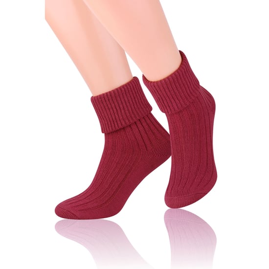 3 Pairs Womens Wool Bed Socks | Steven | Luxury Warm Lounge Sleep Socks - Wine - Image 4